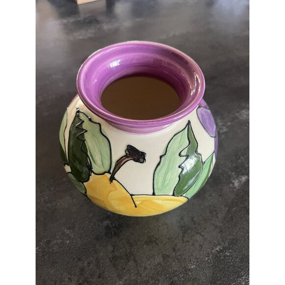 Lygia Dubin Small Colorful Fruit Vase Pottery One Of A Kind Handmade - Picture 5 of 10